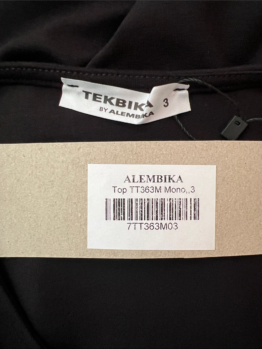 Alembika Tekbika Mono Dot Cuff Tunic Top Black White NWT Size 3 | US 10-12 - Picture 10 of 13